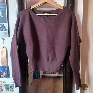 Express Women’s Crew Neck Banded Bottom Ribbed SoHo Sweater